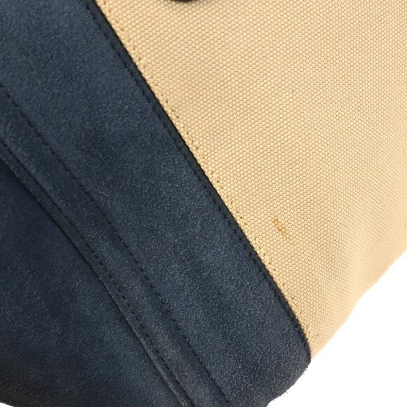 Prada Beige Blue Canvas 2way Handbag YQ04274 BN04 - Picture 4 of 12